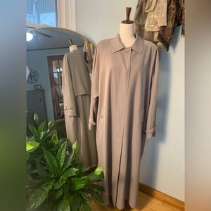 Vintage Trench Coat Size 16 Lightweight Talbots Classic Spring Tan Taupe
